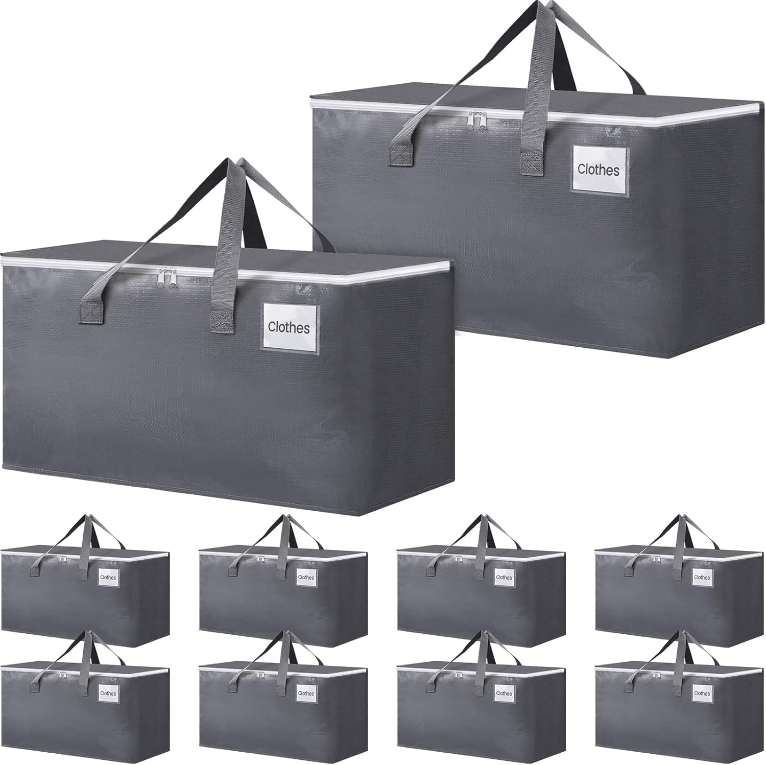 BlissTotes Large Moving Boxes with Zippers & Handles for Storage