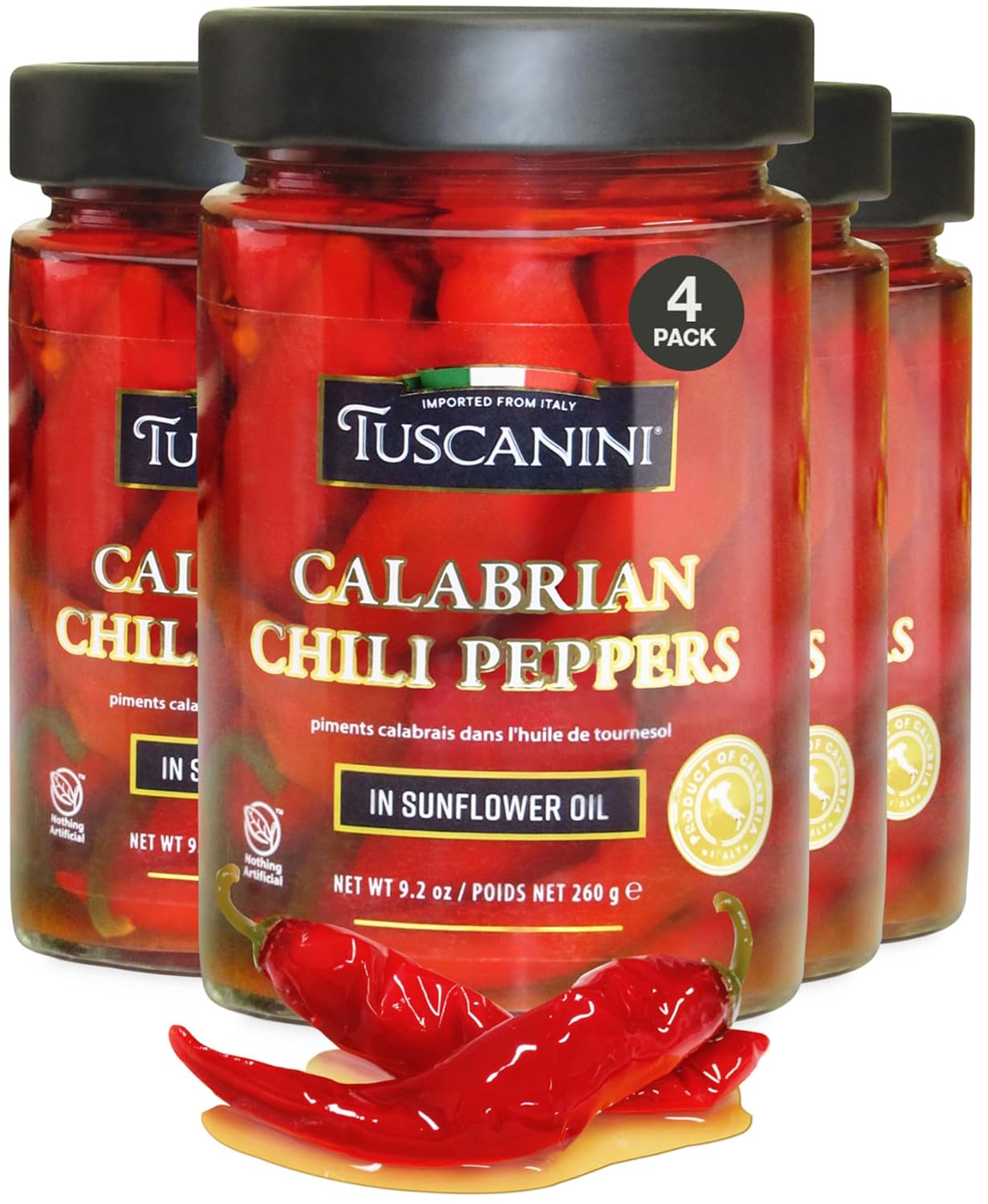 Tuscanini Whole Calabrian Chili Peppers In Oil - Spicy Flavor