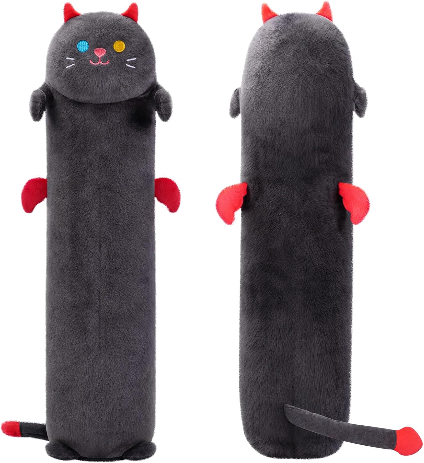 Long Cat Plush Body Pillow for Kids - Kawaii Black Cat Gift