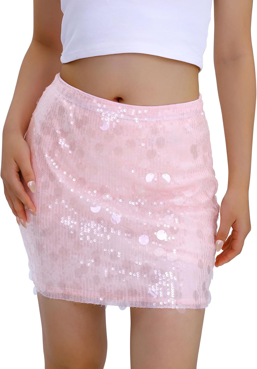 KASBAH Sequin Mini Skirt for Women - Sparkly Bodycon Style