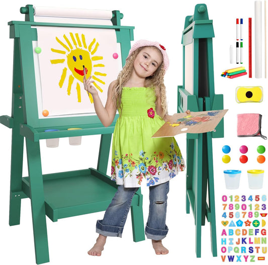 Deluxe Foldable All-in-1 Toddler Easel for Kids Ages 3-8