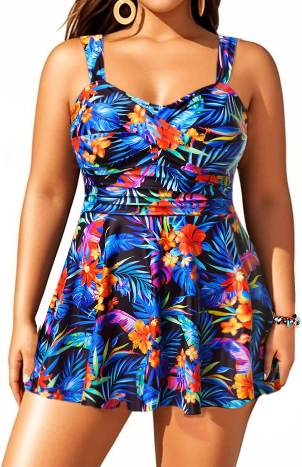 Aqua Eve Plus Size Two Piece Swimsuits for Women Tankini