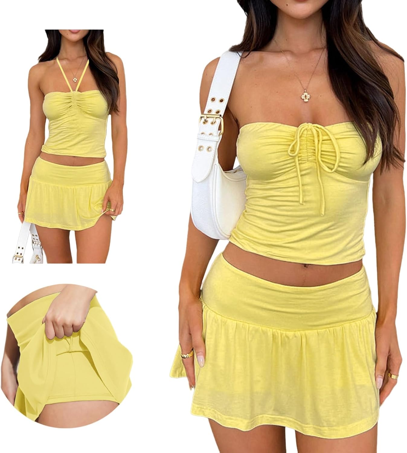 Hafailia Summer Two Piece Outfits for Women - Y2K Style Set