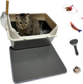 Stainless Steel Cat Litter Box with Lid - High Sided Anti-Leak