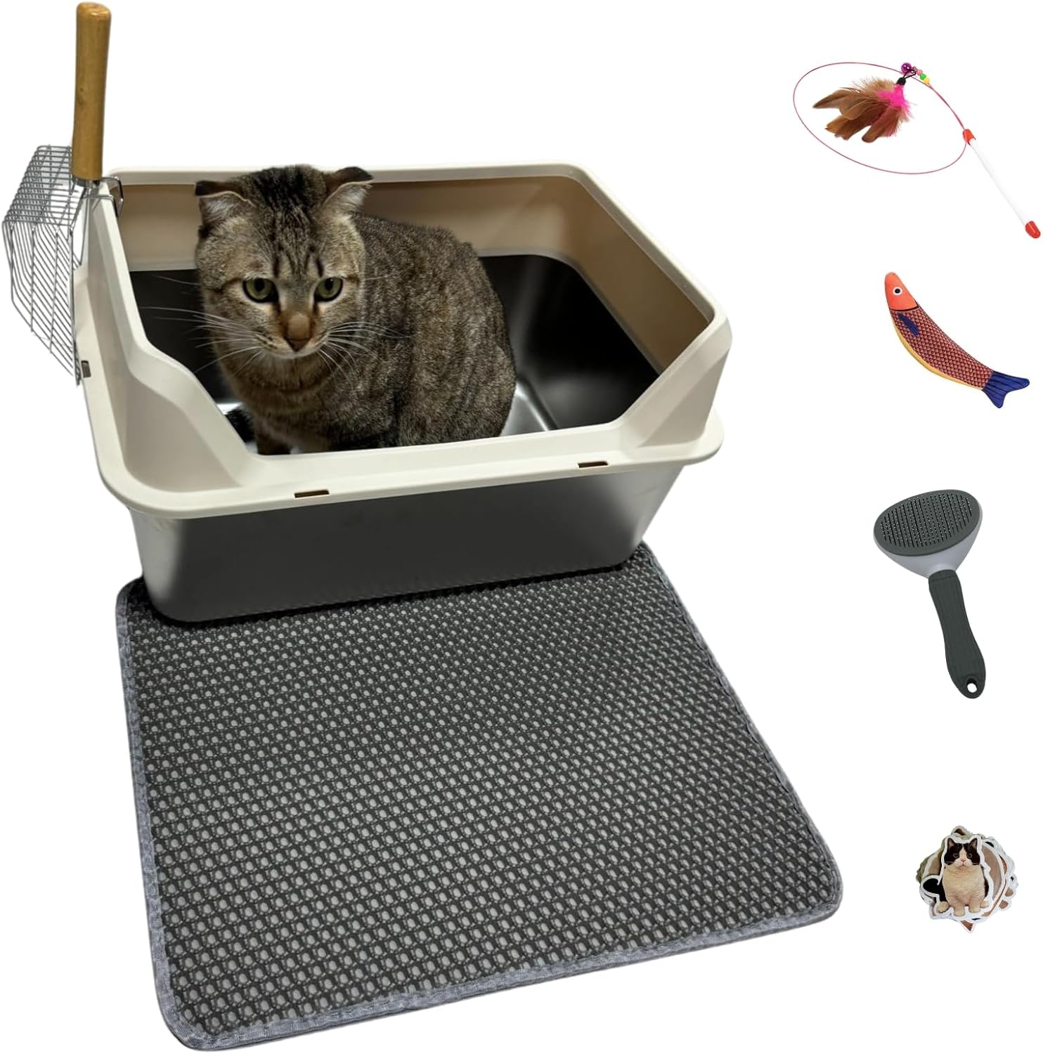 Stainless Steel Cat Litter Box with Lid for Easy Cleaning