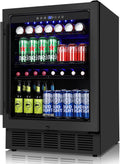 Beverage Refrigerator 24 Inch 180 Can Drink Fridge - Quiet Cooling