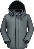 Mens Winter Jacket Waterproof Ski Coat with Removable Hood - Warm