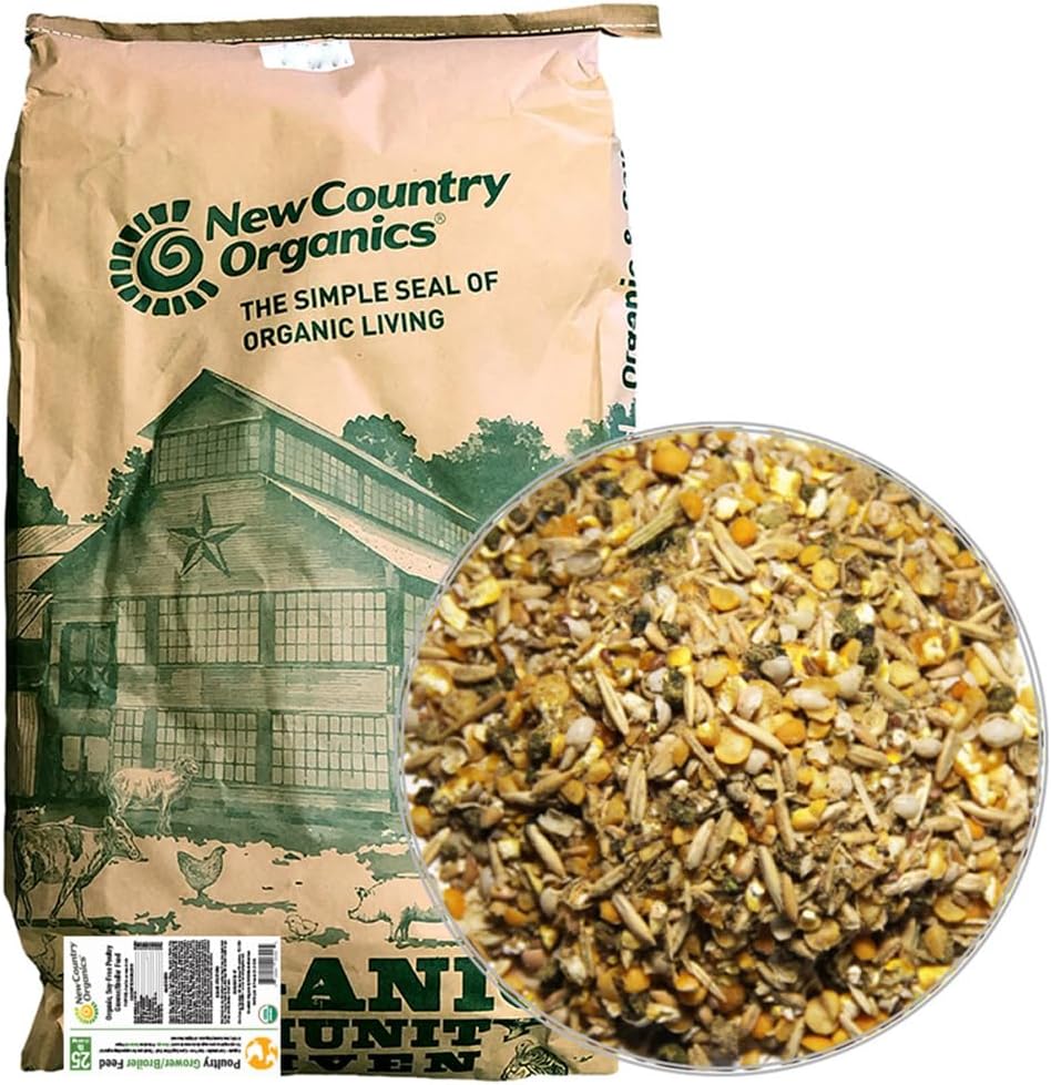 Organic Grower/Broiler Feed for Growing Chickens - 25 lbs