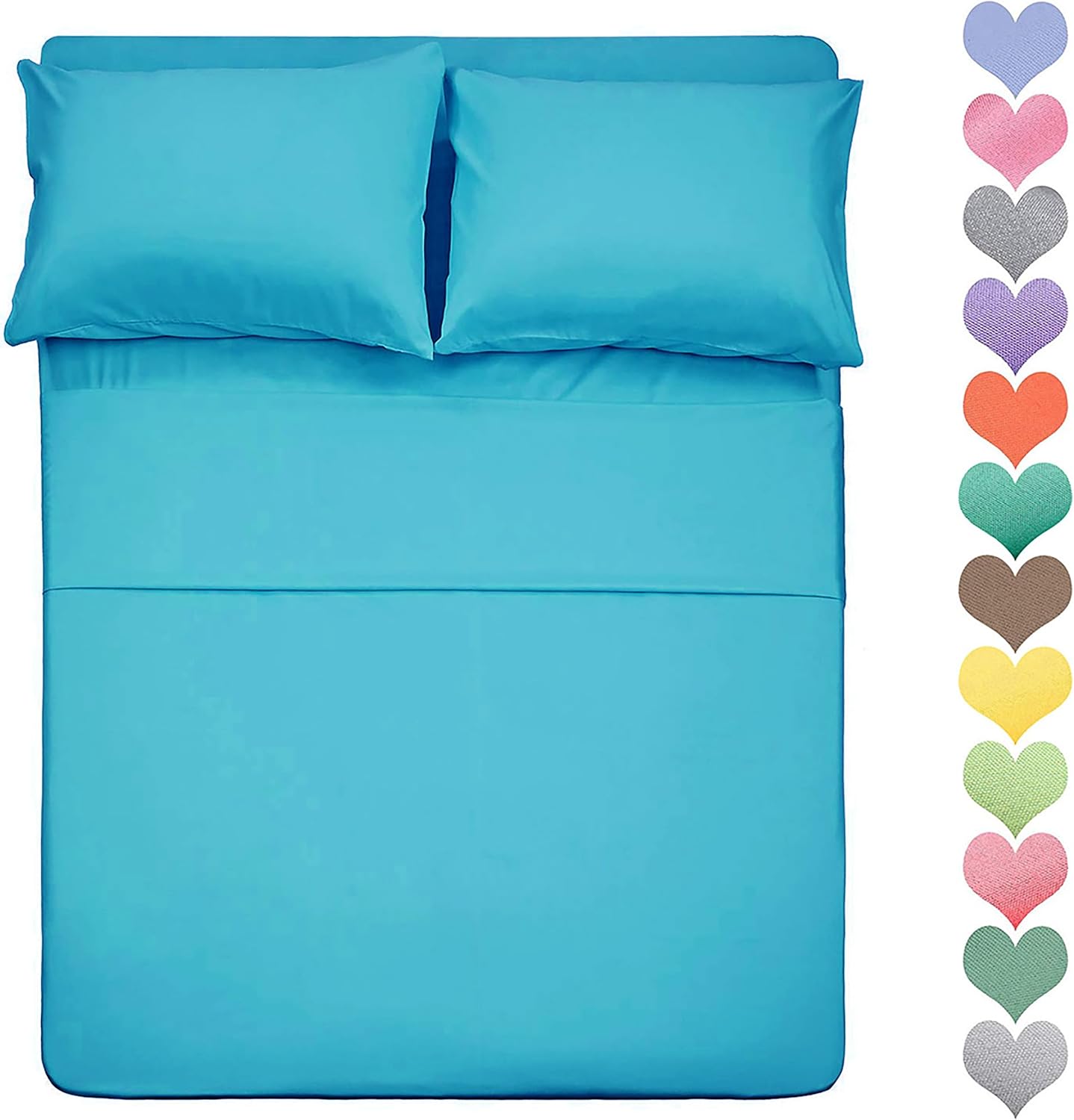 400 Thread Count Cotton Full Size Sheet Set in Turquoise Color