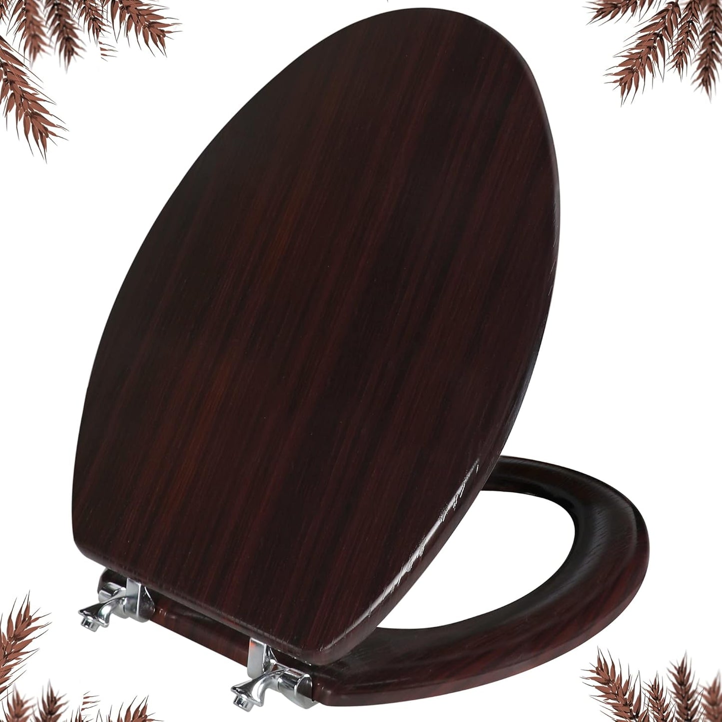 Elongated Toilet Seat with Zinc Alloy Hinges for Easy Install