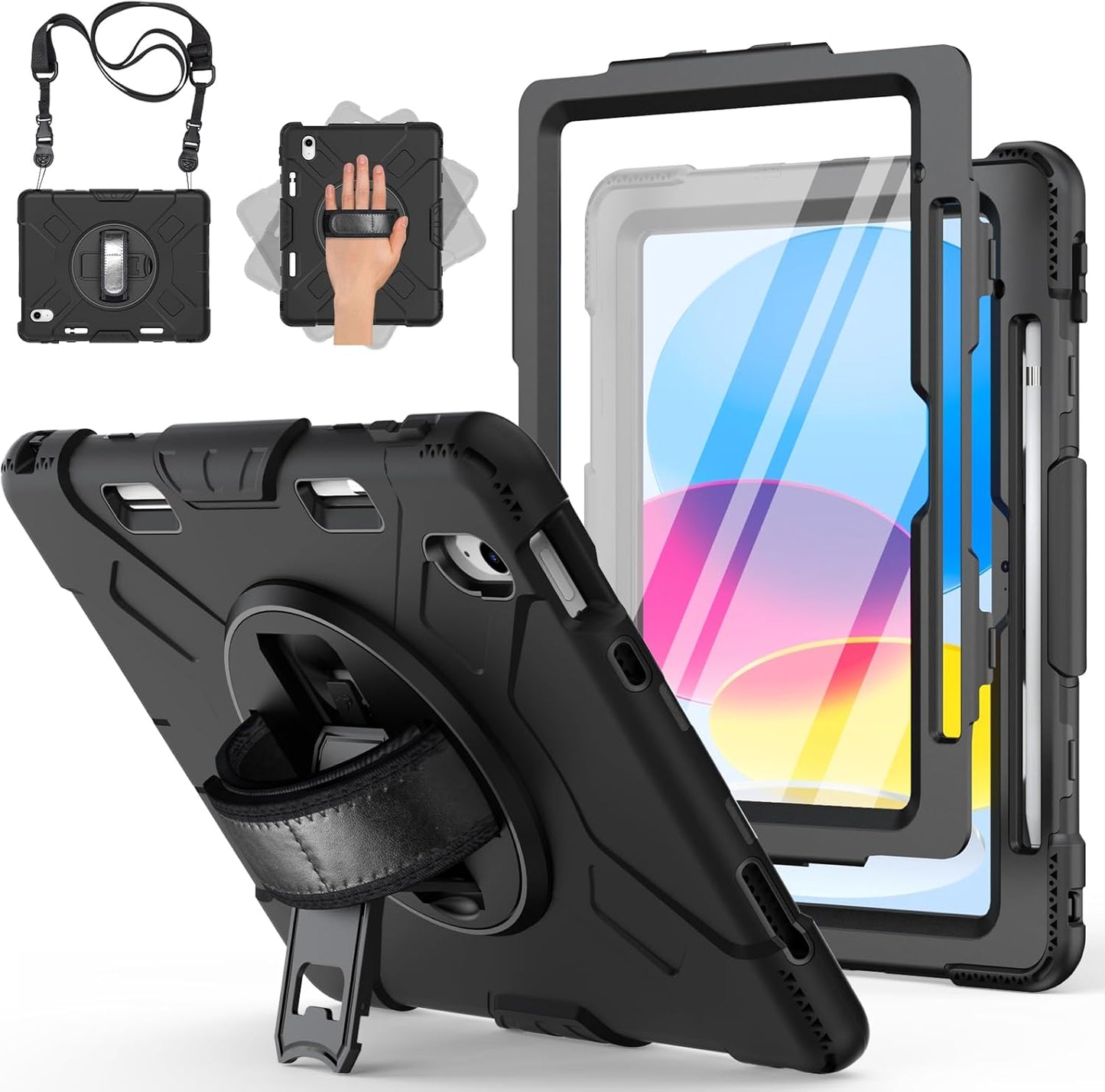 Miesherk iPad Case 10th Gen with 360 Rotate Stand & Protection