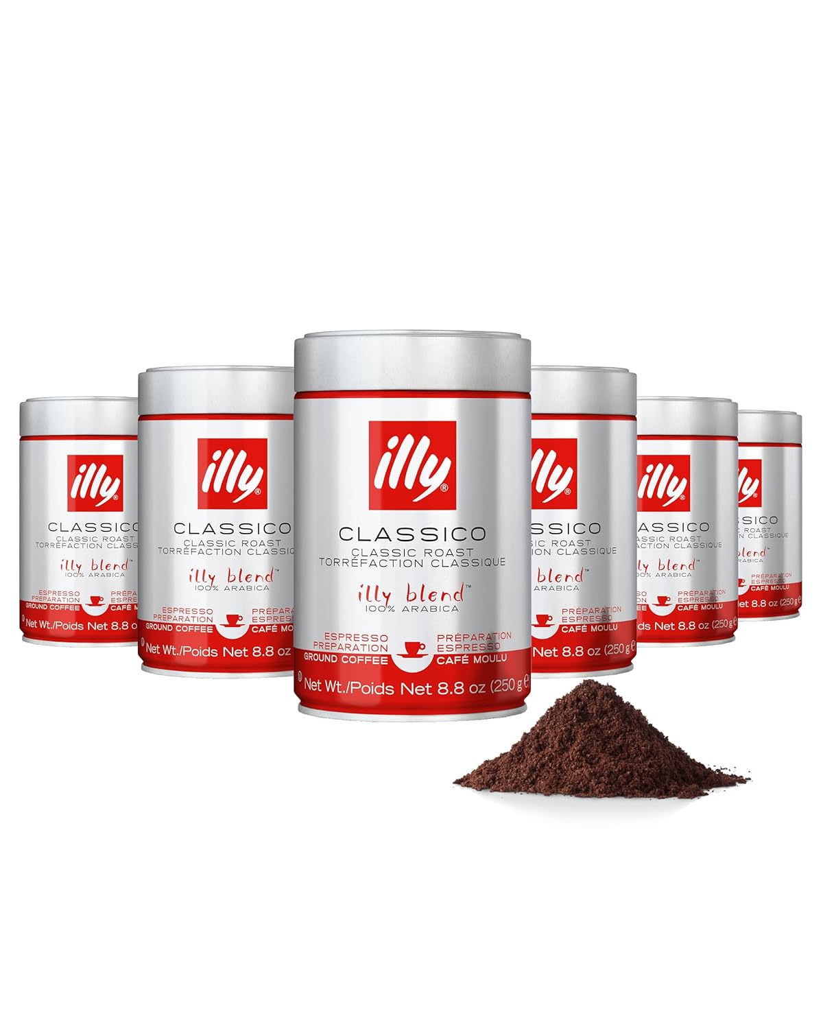Illy Ground Espresso Coffee Classico Medium Roast 100% Arabica