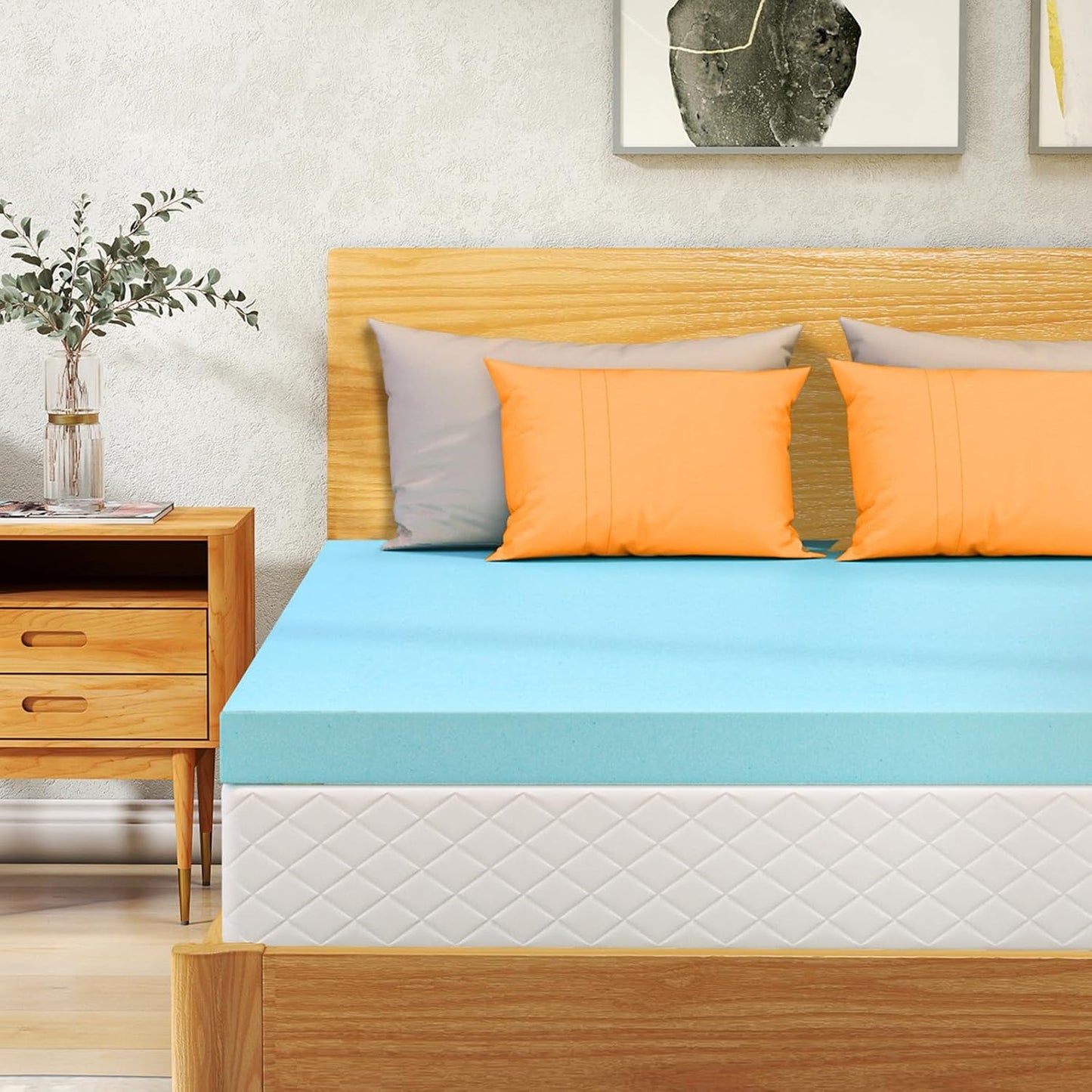 VALUXE Twin XL Mattress Topper 4 Inch Cooling Gel Memory Foam