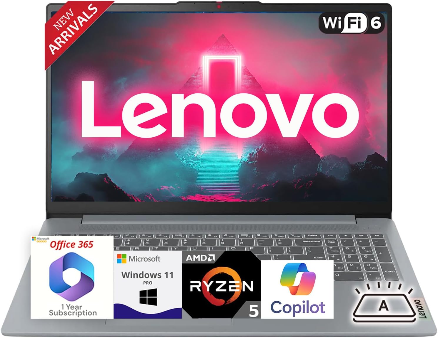Lenovo Ideapad Laptop with AMD Ryzen 5 and Microsoft Office