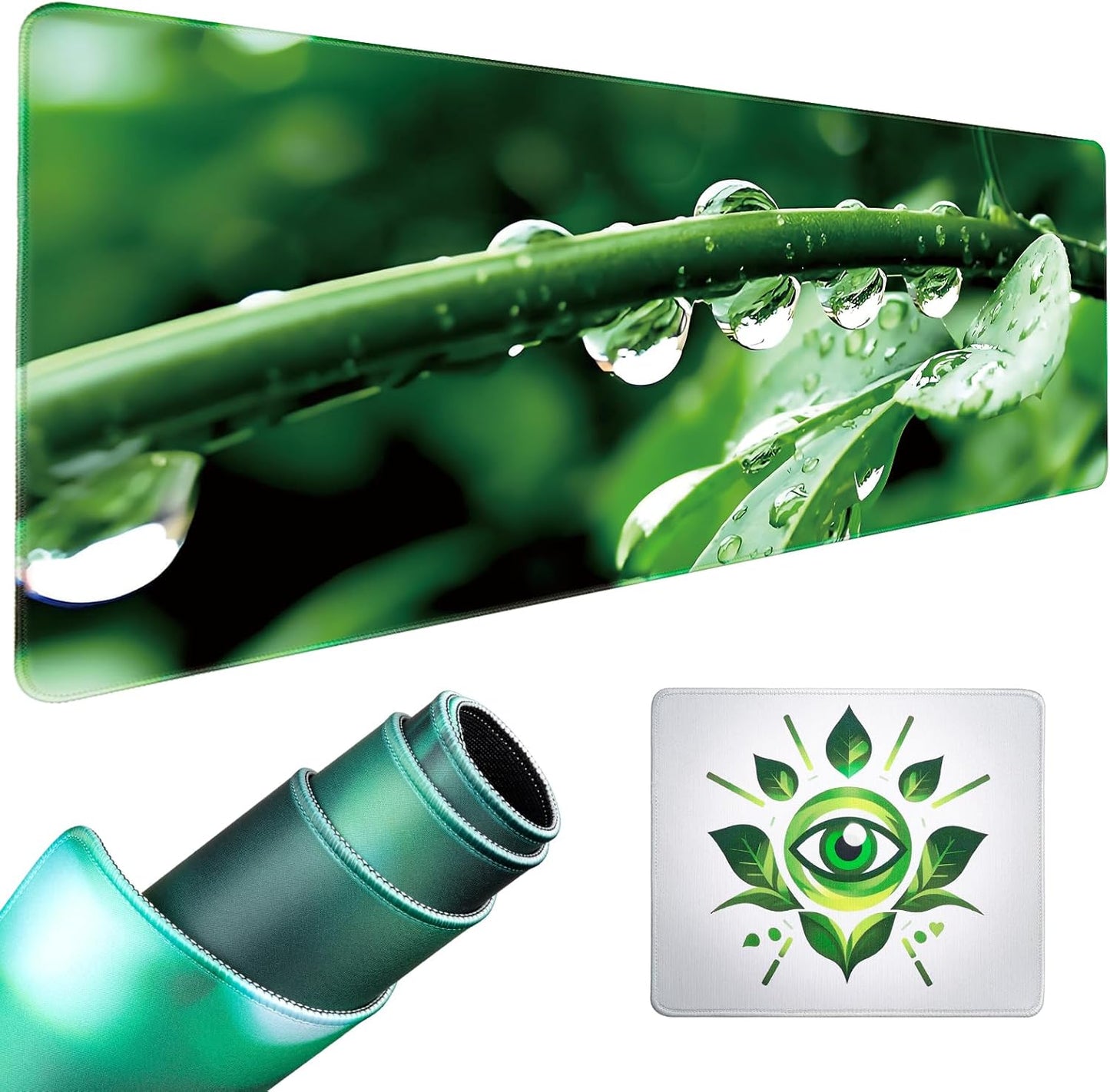 Large Green Desk Pad Set - Eye Protection, Non-Slip, Stylish Desk Decor - Jamboa