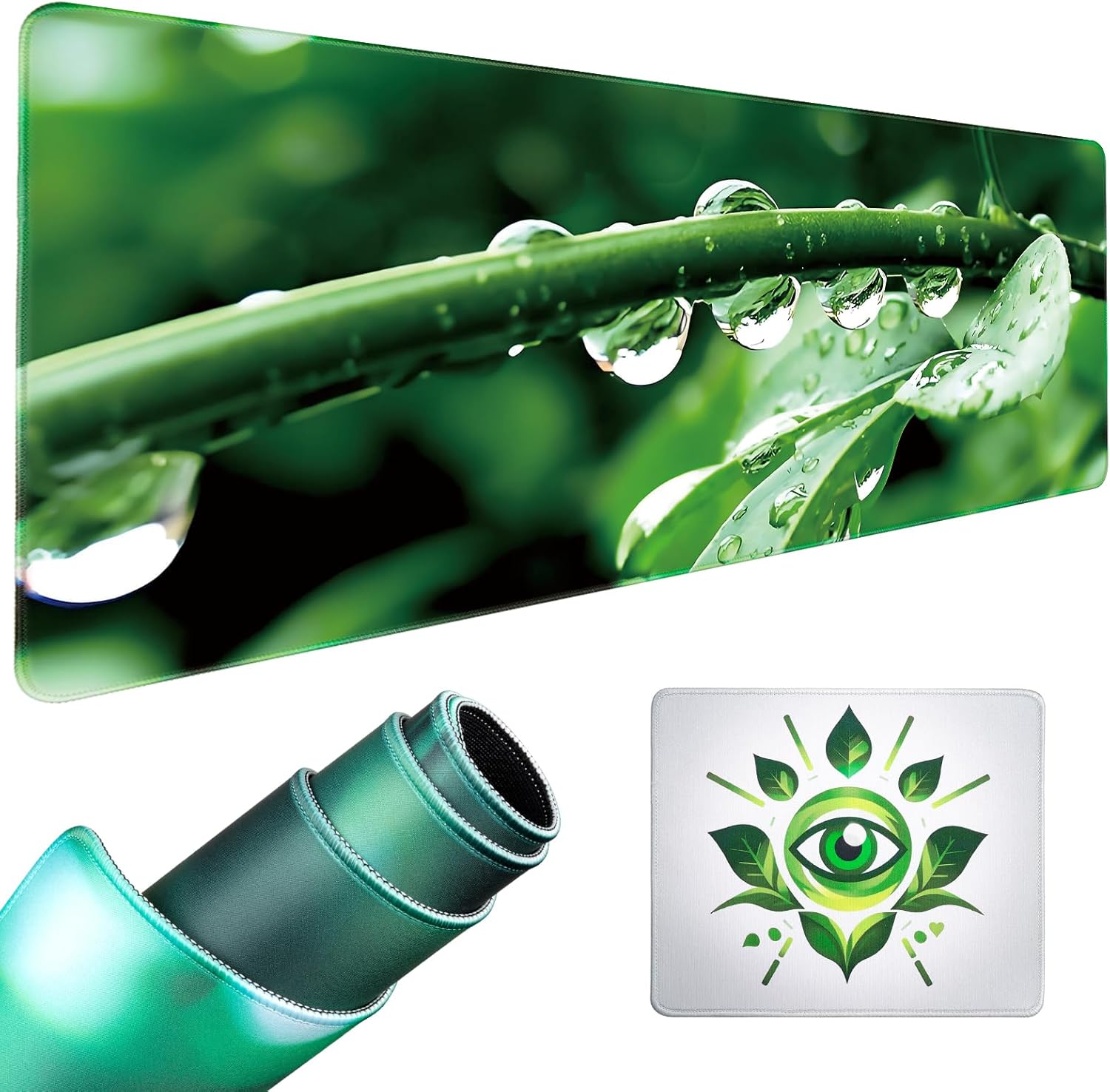 Large Green Desk Pad Set - Eye Protection, Non-Slip, Stylish Desk Decor - Jamboa