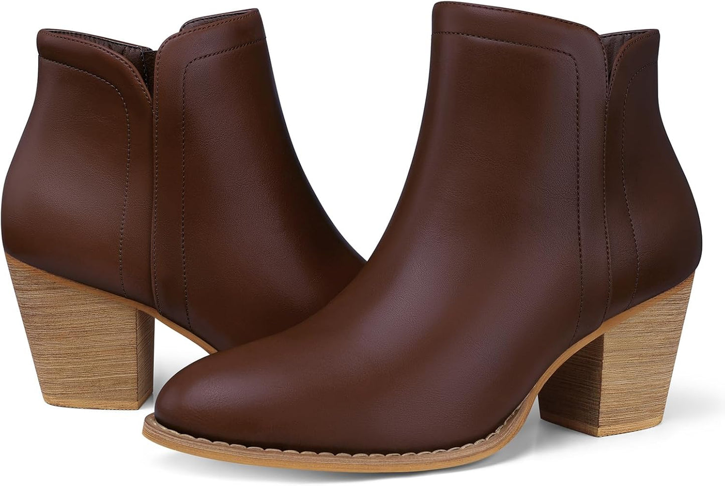 Stylish SHIBEVER Women's Ankle Boots with Chunky Low Heel