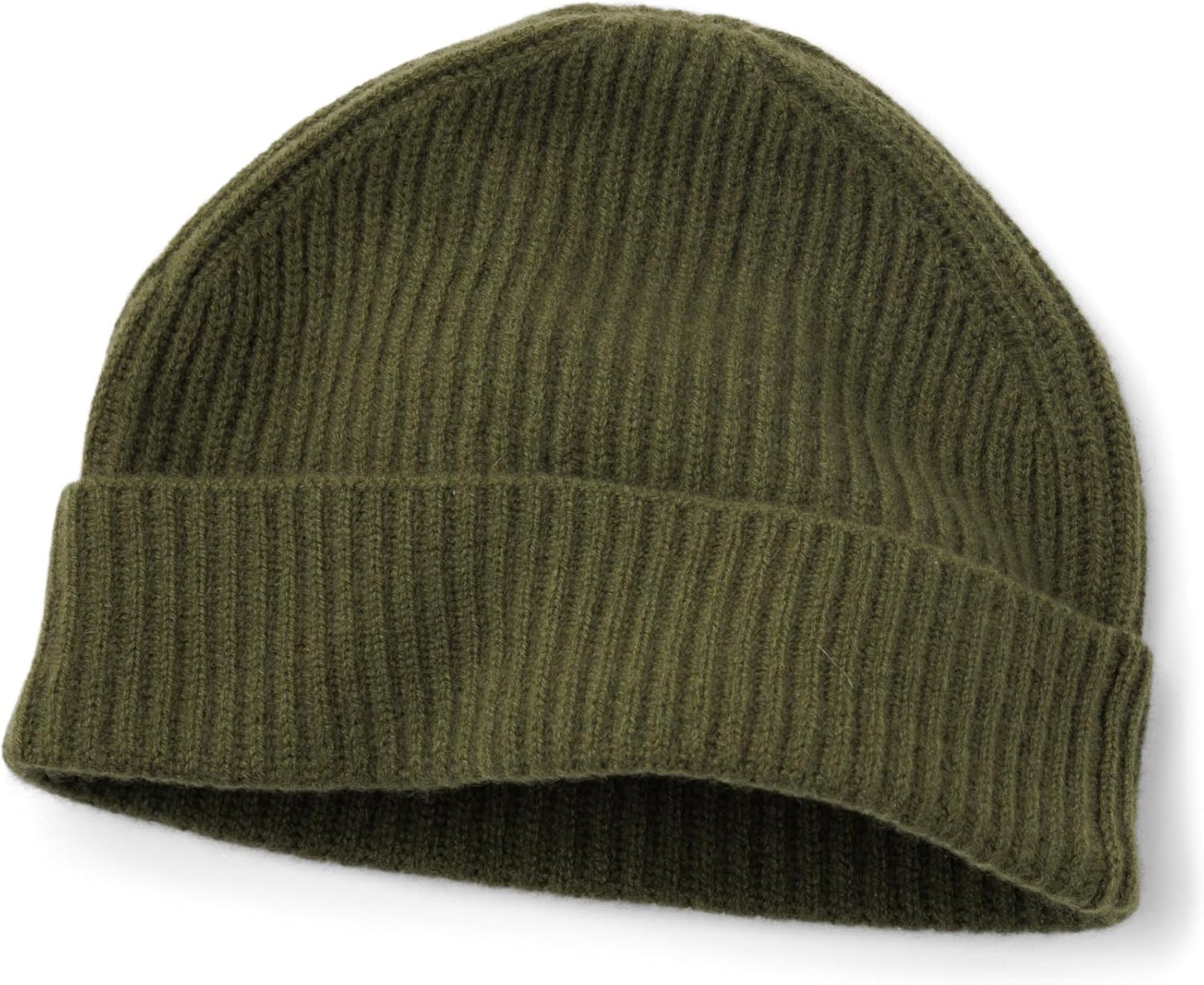 Fishers Finery Men's Cashmere Ribbed Cuffed Hat for Comfort