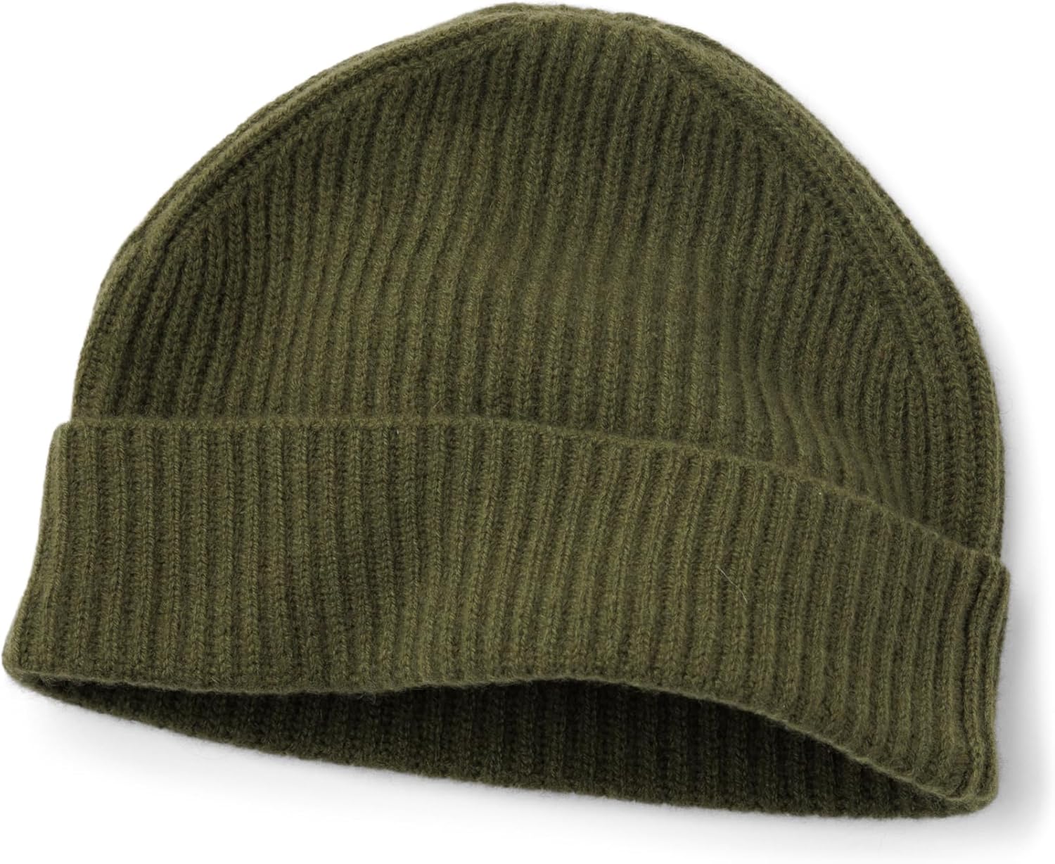 Fishers Finery Men's Cashmere Ribbed Cuffed Hat for Comfort