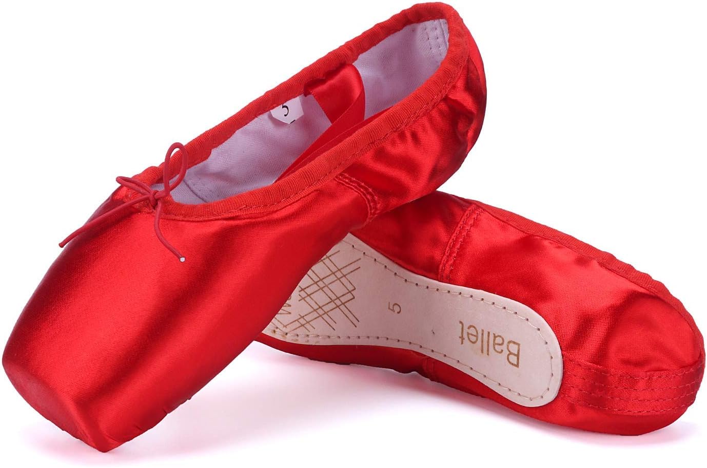WENDYWU Girls Womens Dance Shoe Pink Ballet Pointe Slippers