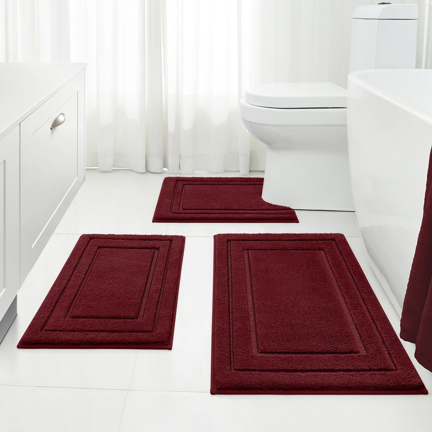 Super Soft and Absorbent Bathroom Rugs Set for Cozy Comfort