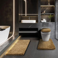 Bathroom Rugs Sets 3 Piece with Adjustable Toilet Seat Cover