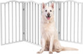 Pet Gate 4-Panel Indoor Foldable Dog Fence - Freestanding Wood Gate