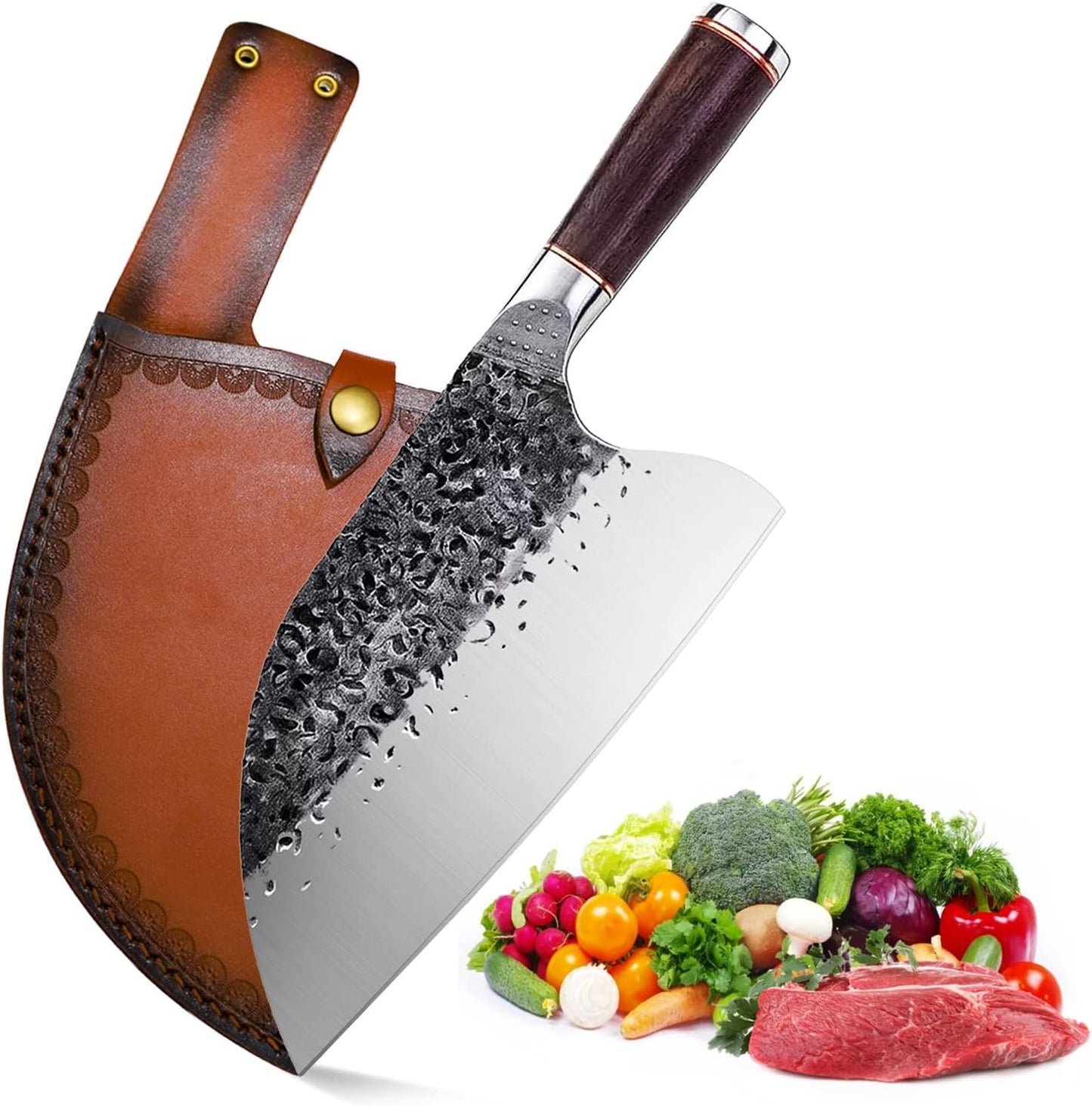 Smith Chu Handmade Forged Serbian Meat Cleaver Knife for BBQ