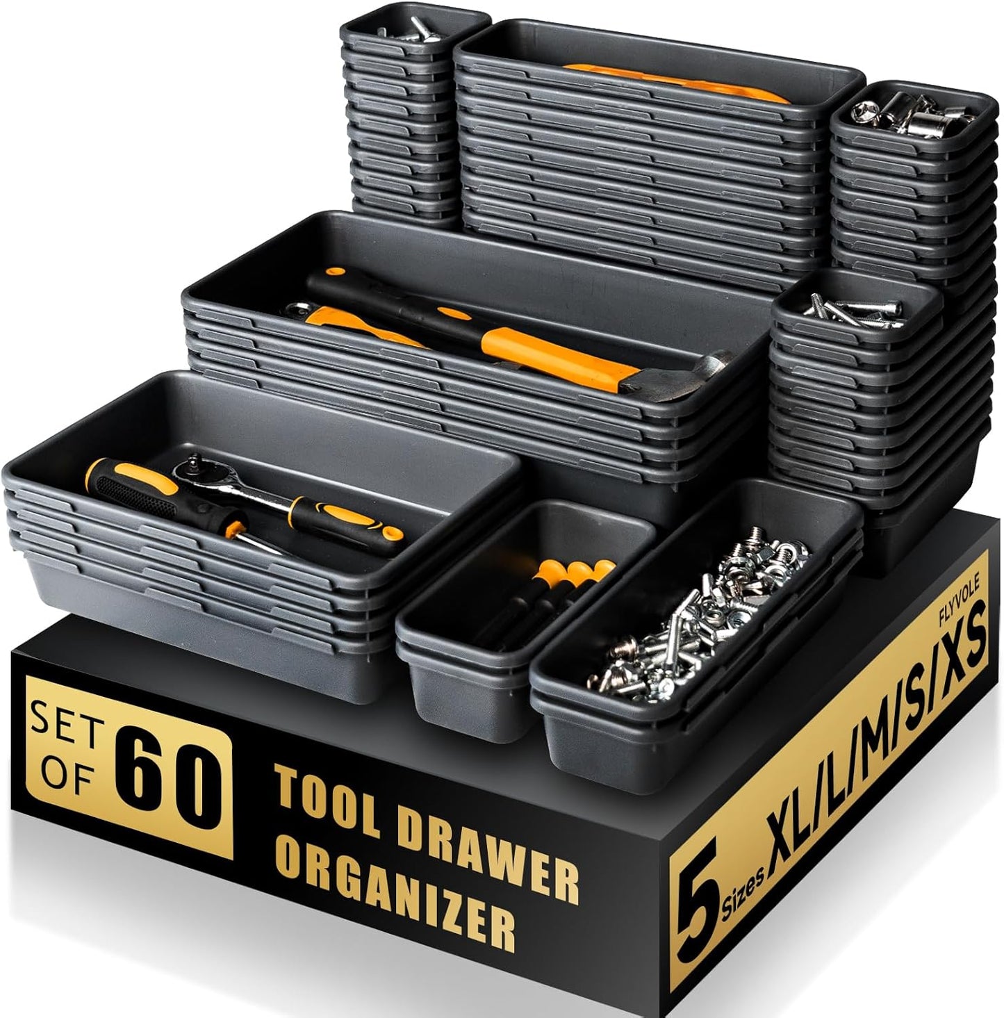 60 PCS Tool Box Organizer Tray for Ultimate Storage Solution