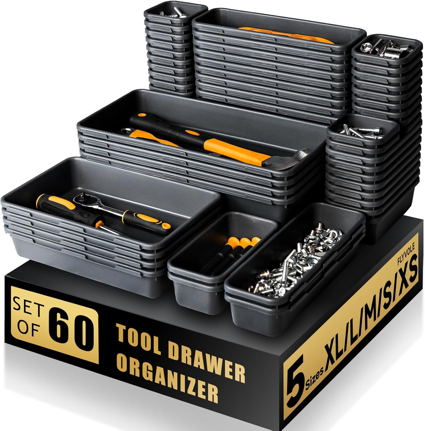 60 PCS Tool Box Organizer Tray for Ultimate Storage Solution