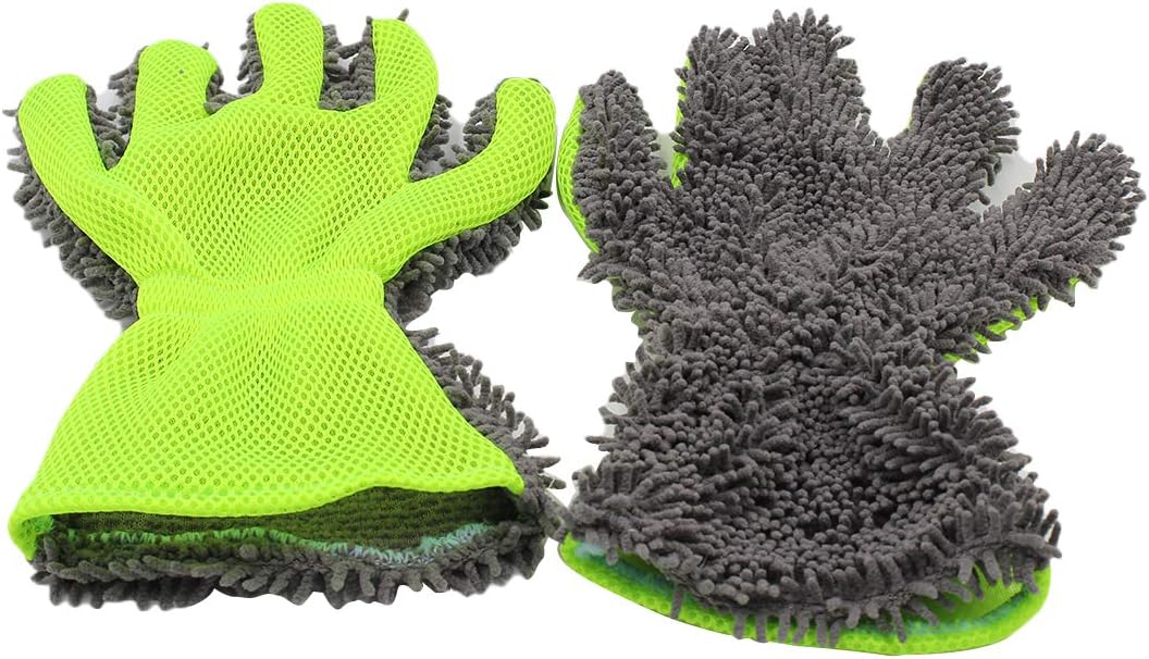 Scratch-Free 5-Finger Microfiber Car Wash Mitts