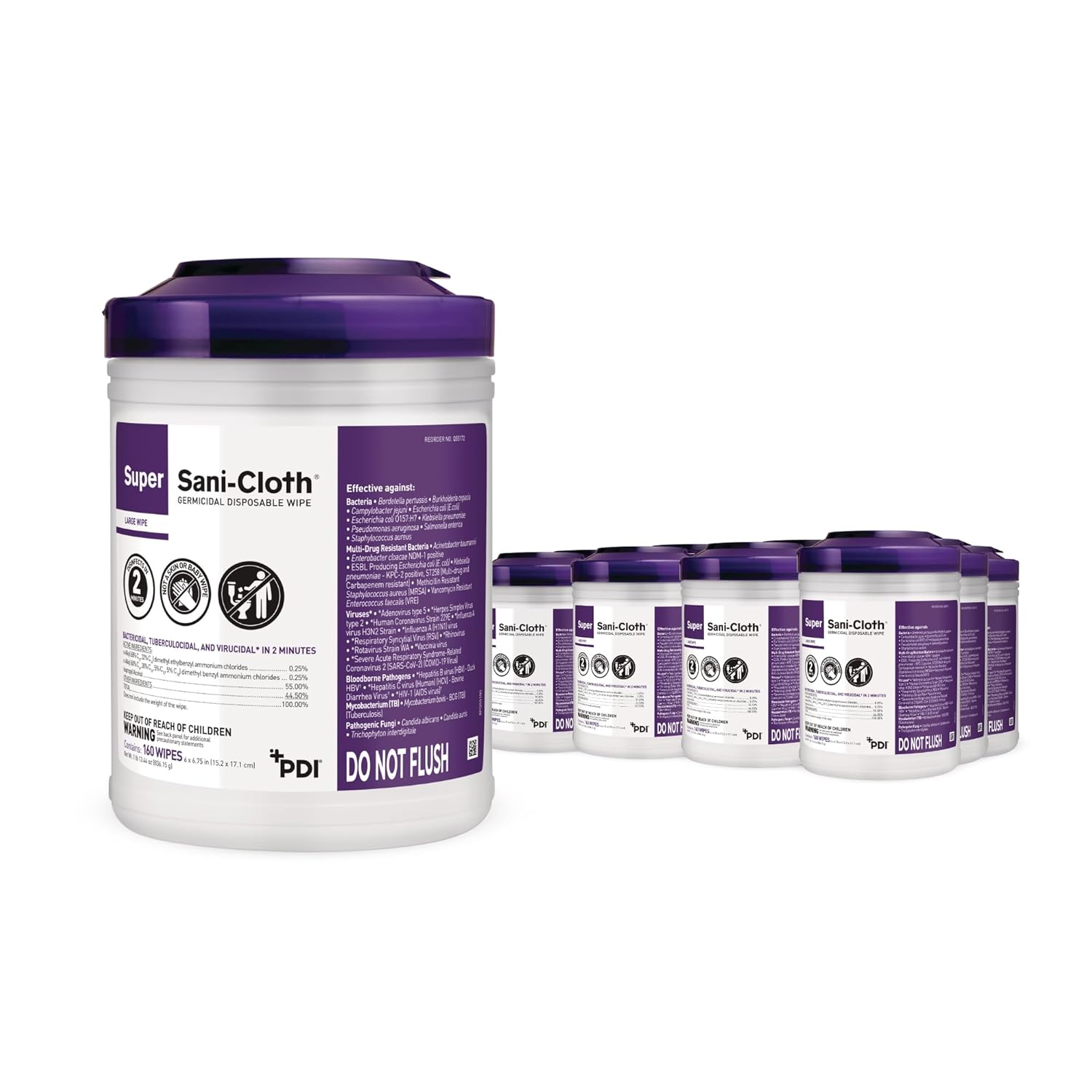 Hospital Grade Germicidal Wipes for Fast Disinfection 160 Wipes