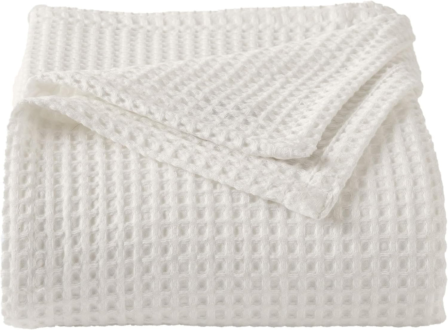 100% Cotton Waffle Weave Queen Bed Blanket for All Seasons