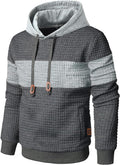 Mens Sweatshirts Long Sleeve Pullover Patchwork Plaid Jacquard Hoodie