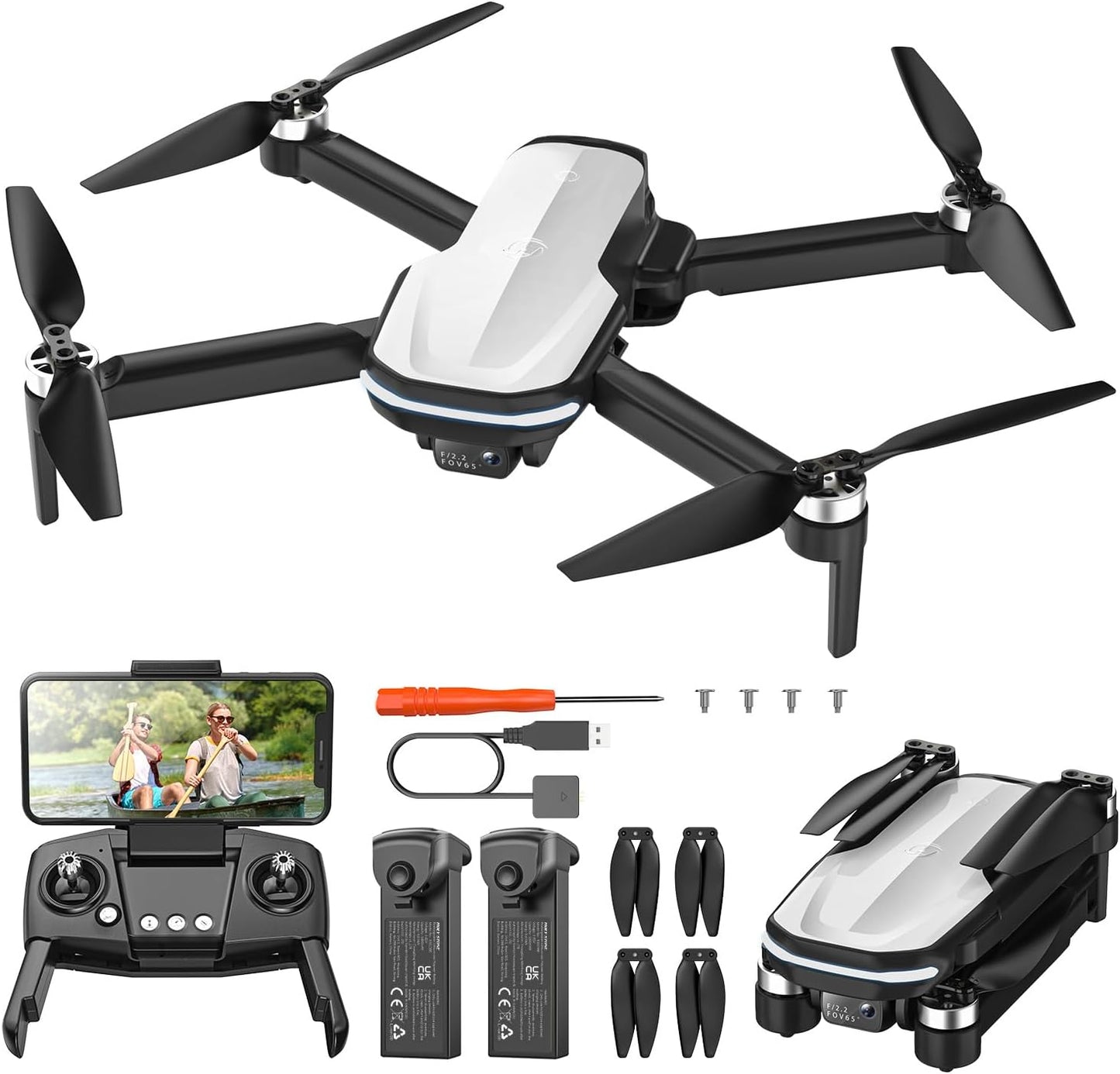 Holy Stone HS280D Foldable Drone: HD Camera, Brushless Motor, Voice Control