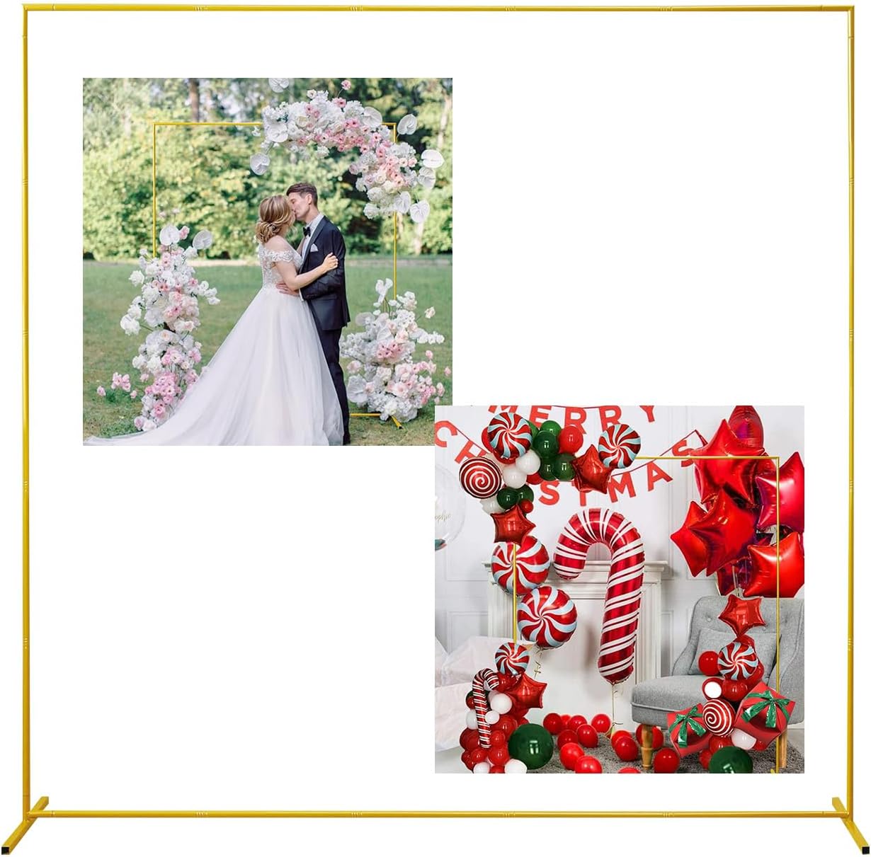 Gold Wedding Arch Backdrop Stand for Ceremony and Party Decor