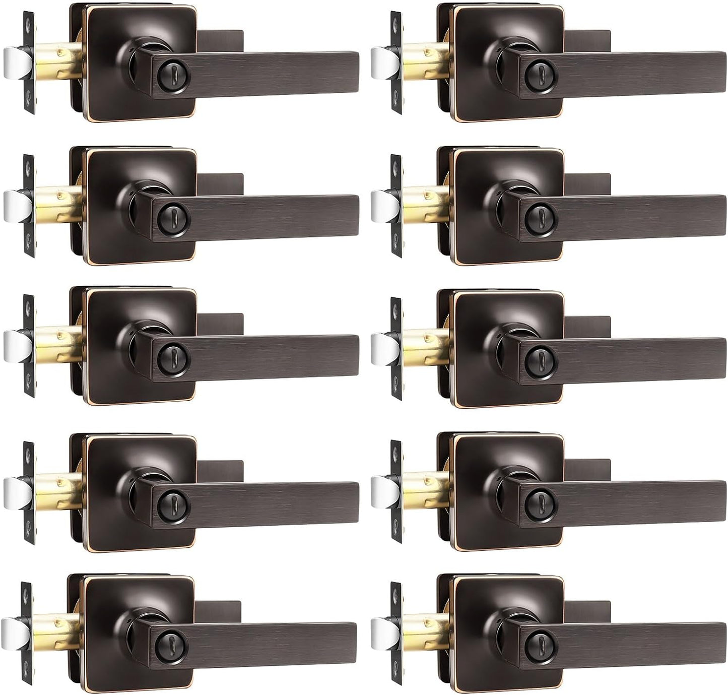 GOBEKOR Privacy Door Levers for Bedroom and Bathroom Use