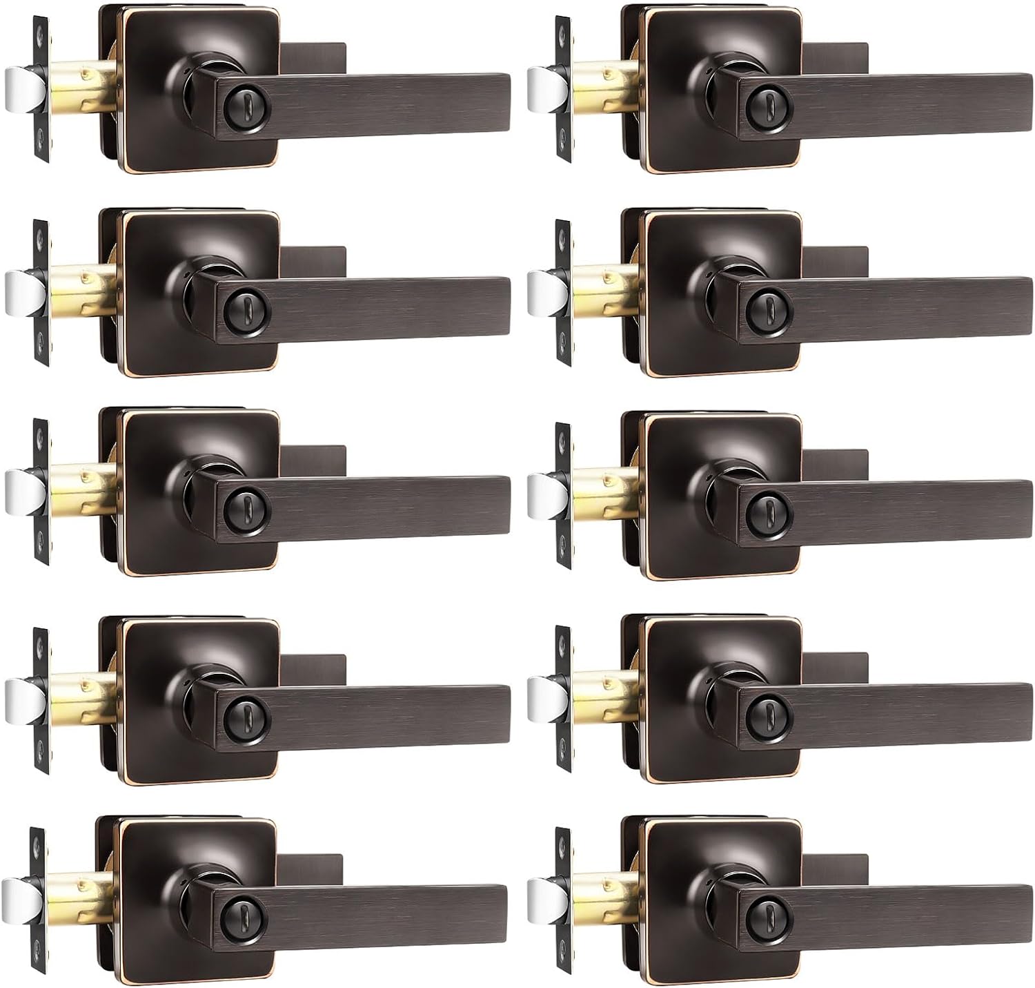 GOBEKOR Privacy Door Levers for Bedroom and Bathroom Use