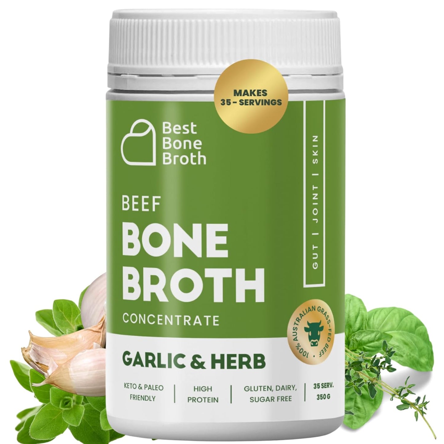 BEEF BONE BROTH CONCENTRATE Garlic Herb Flavor for Health