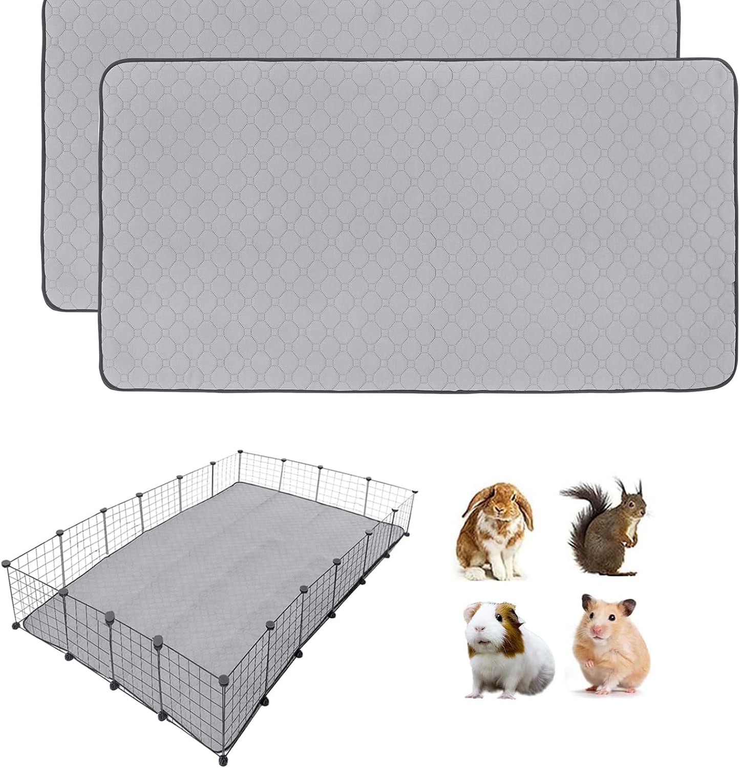 Washable Guinea Pig Cage Liners - Non Slip Pee Pads for Small Pets