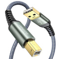 USB A to USB B Printer Cable High-Speed Nylon Braided 6.6ft - Reliable