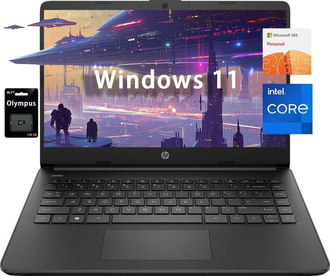 HP 14 HD Student Business Laptop with Intel Quad-Core N4120