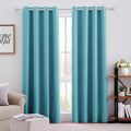 HOMEIDEAS Teal Blue Blackout Curtains 52 x 84 in Set - Room Darkening