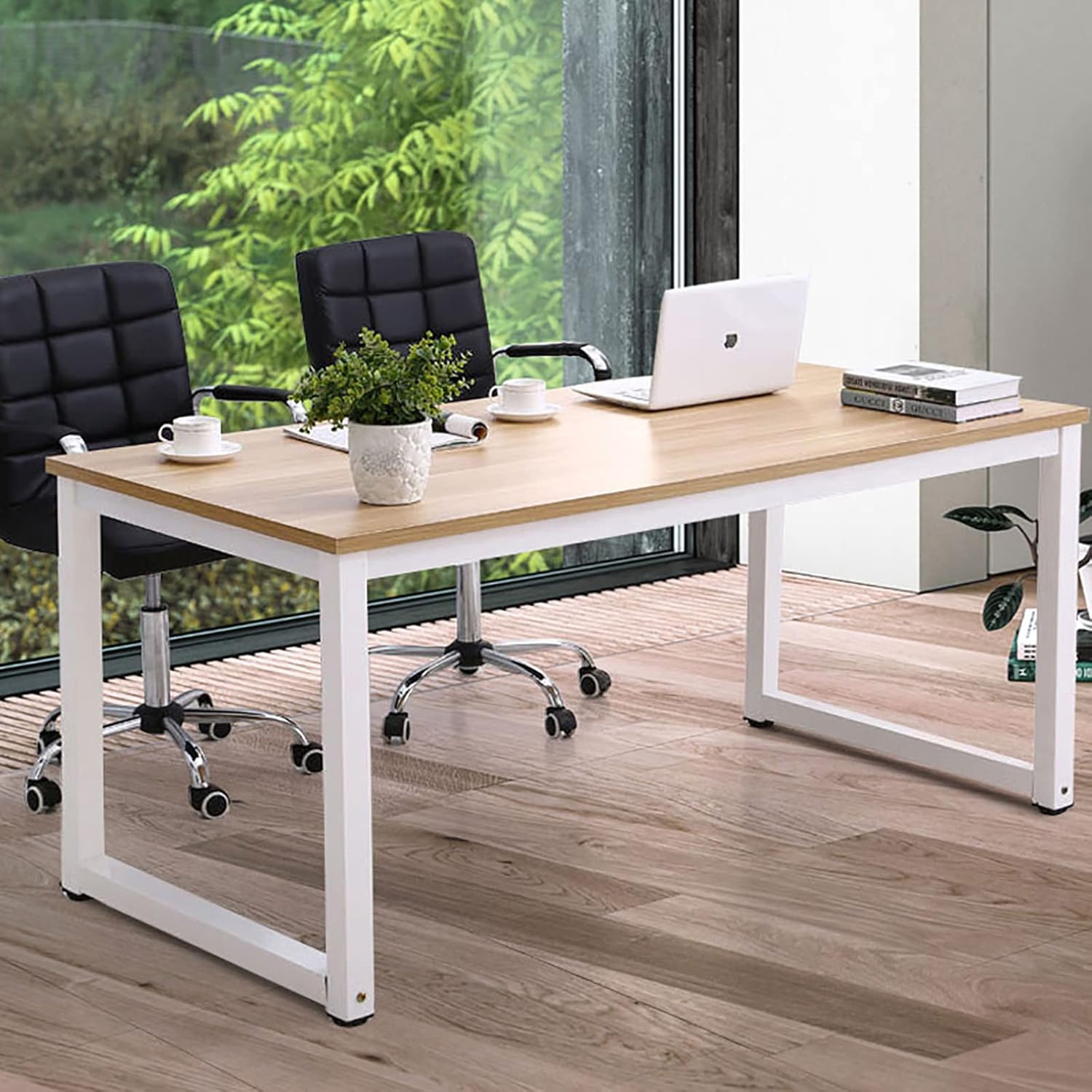 Spacious 63-Inch White Office Desk by NSdirect
