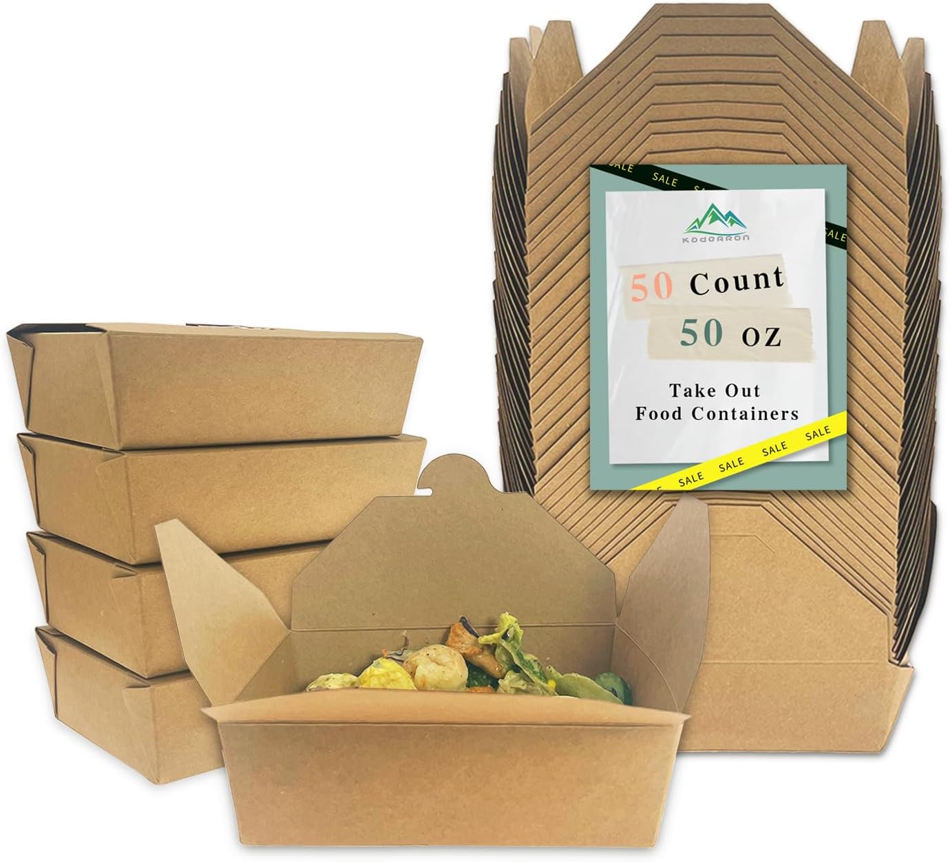50Oz Disposable Take Out Food Containers for Easy Meal Prep