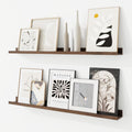 Picture Ledge Shelf 36 in Set of 2 - Floating Walnut Wall Shelves