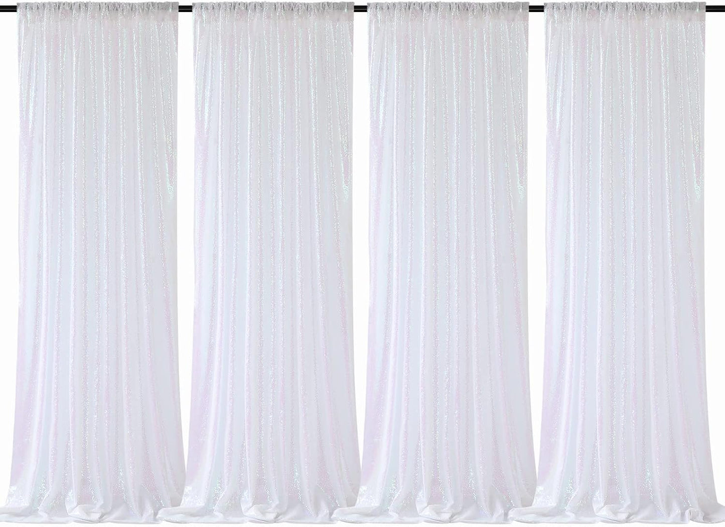 B-COOL White Sequin Backdrop Curtains for Stunning Events