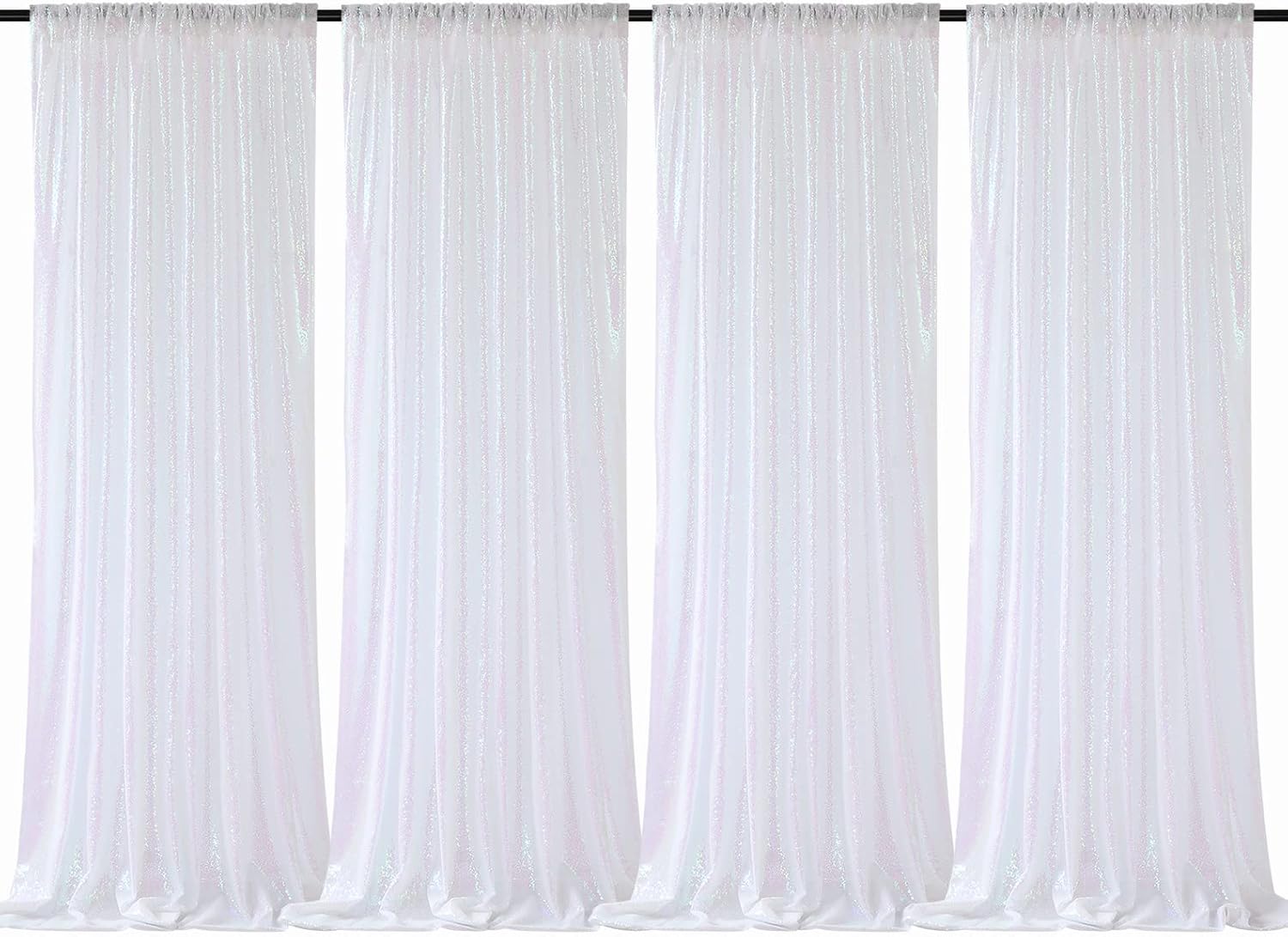 B-COOL White Sequin Backdrop Curtains for Stunning Events