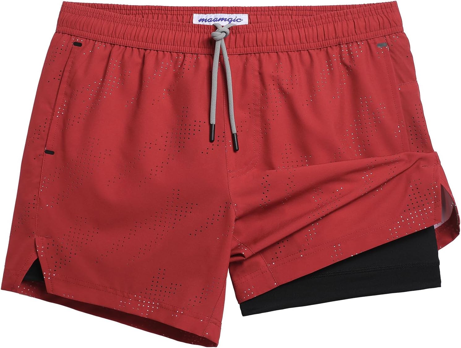 maamgic Mens Running Shorts with Compression Liner for Comfort