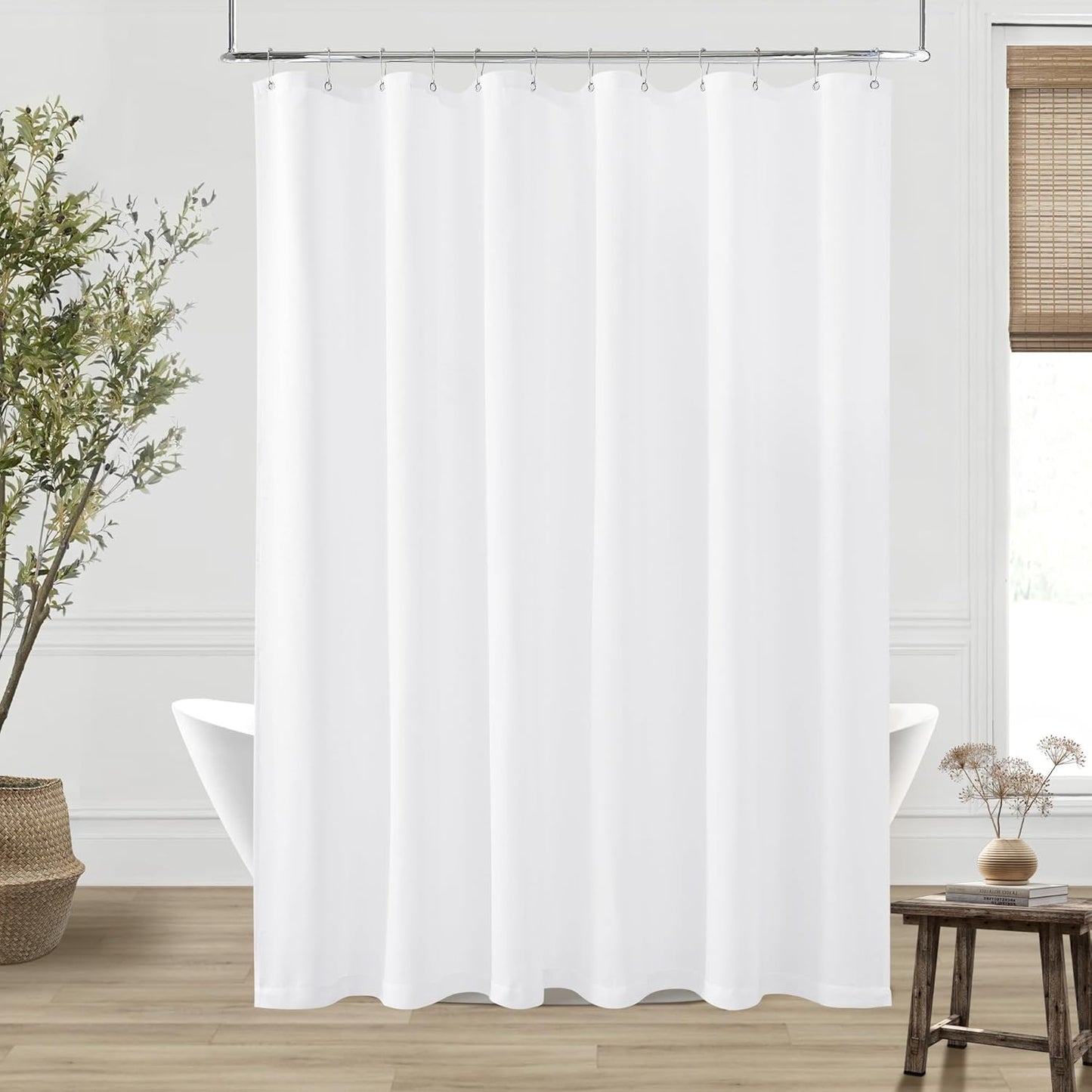 Extra Long 96 Inch Shower Curtain for Boho Farmhouse Decor